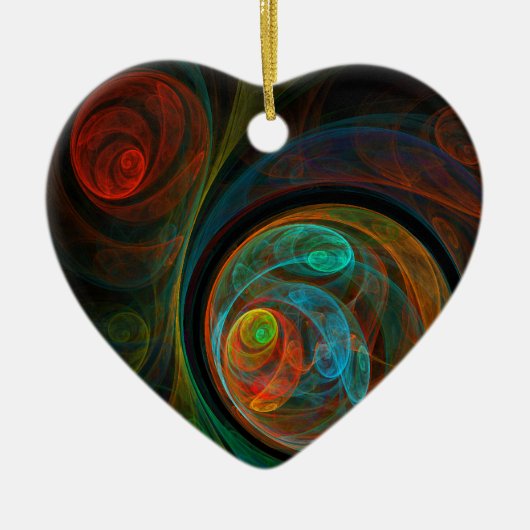 Hergeboorte Abstracte Art Heart Ornament (Voorkant)