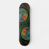 Hergeboorte Blue Abstract Art Skateboard (Voorkant)