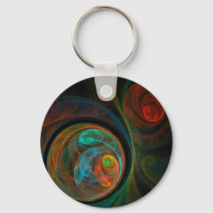 Hergeboorte Blue Abstract Art Sleutelhanger
