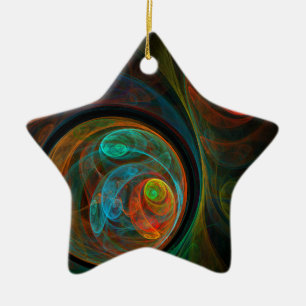 Hergeboorte Blue Abstract Art Star-Ornament Keramisch Ornament