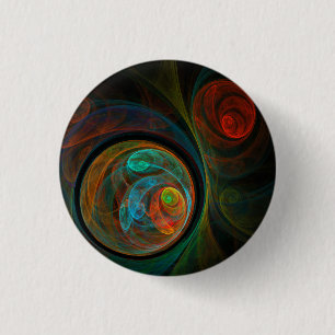 Hergeboorte Blue Abstracte Art Button (rond)