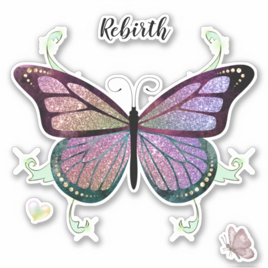 Hergeboorte Butterfly Sticker (Voorkant)