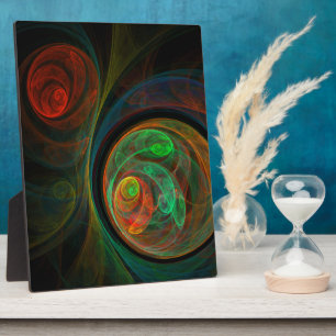 Hergeboorte Green Abstract Art Plaque Fotoplaat