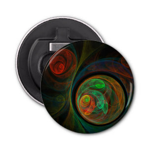 Hergeboorte Groene Abstracte Art Button Button Flesopener