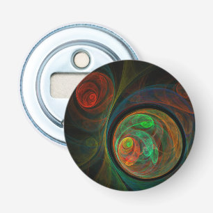 Hergeboorte Groene Abstracte Art Button Flesopener