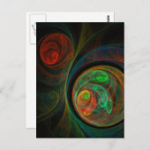 Hergeboorte Groene Abstracte Kunst Briefkaart (Voorkant / Achterkant)