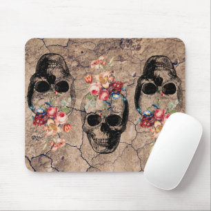 Hergeboorte - Skulls Blossomt uit stof Muismat