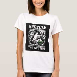 Hergebruik het Systeem Krachtig Grafisch Ontwerp T-shirt