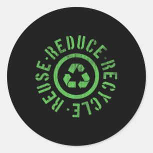 Hergebruik Reduce Recyclen Earth Day Ronde Sticker