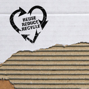 Hergebruik, reduceren, Recyclen, bijtend Rubberstempel