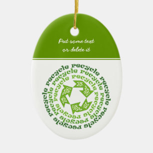 Hergebruik symbool aangepaste kerstversiering keramisch ornament