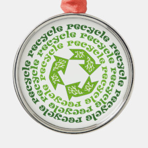 Hergebruik-teken aangepaste kerstboomversiering metalen ornament