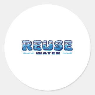 Hergebruik van water, milieubewustzijn, milieubesc ronde sticker