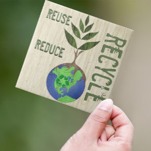 Hergebruik Verminder het Wereldbol van de Recyclen Tegeltje