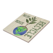Hergebruik Verminder het Wereldbol van de Recyclen Tegeltje (Zijkant)