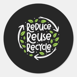 Hergebruik Verminder Recyclen Aarde-dag planeet 1  Ronde Sticker