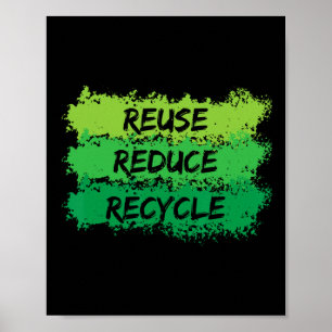 Hergebruik Verminder Recyclen Funny Ecological Ear Poster