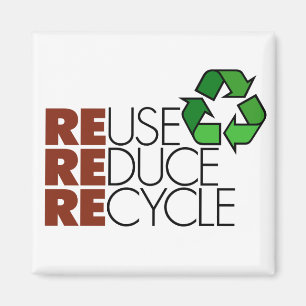 Hergebruik Verminder Recyclen magneet