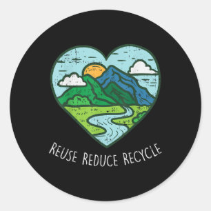 Hergebruik Verminder Recyclen milieuvriendelijk Gi Ronde Sticker