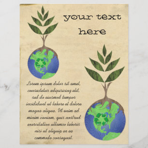 Hergebruik Verminderen Recyclen Boom Aarde Wereldb Flyer