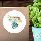 Hergebruikte materialen Gerecycleerde Verpakking R Ronde Sticker