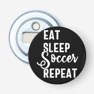 herhaal de slaapvoetbal button flesopener