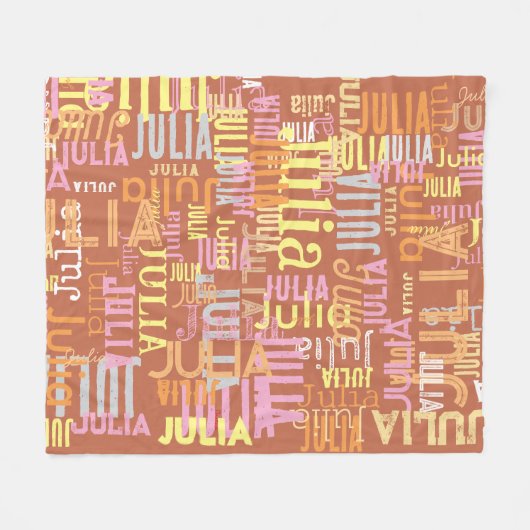 Herhaal haar naam | Cool Boho Tones Fleece Deken (Voorkant (Horizontaal))