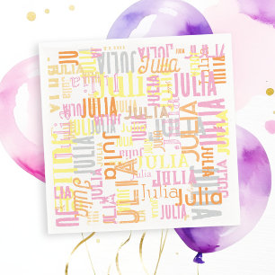 Herhaal haar naam   Kleurrijk Servet