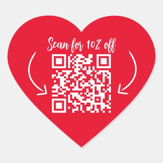 Herhaal klantenloyaliteit marketing QR code rood Hart Sticker (Voorkant)