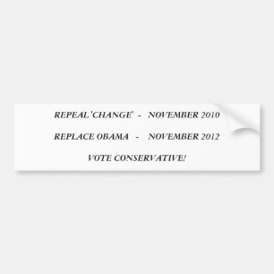 HERHAAL NOVEMBER 2010VERVANGEN OBAMA ... BUMPERSTICKER