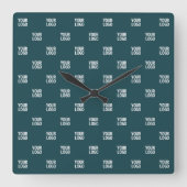 Herhalend Afbeelding, ontwerp of Logo | donkerblau Vierkante Klok (Voorkant)