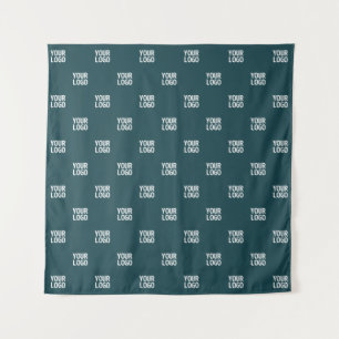 Herhalend Afbeelding, ontwerp of Logo   donkerblau Wandkleed