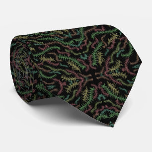 Herhalend bladpatroon met herfstkleuren  stropdas