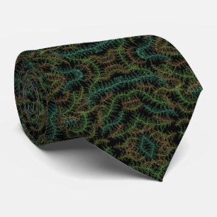Herhalend bladpatroon met herfstkleuren stropdas