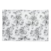Herhalend bloemmotief | Witte rozen patroon Kussensloop (Achterkant)