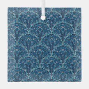 Herhalend geometrisch Art Deco patroon Glas Ornament