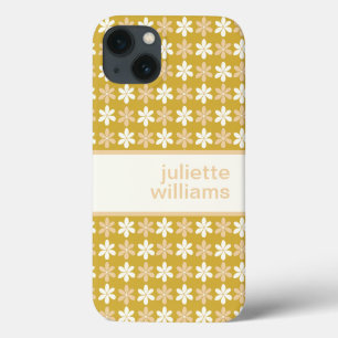 HERHALEND KLEIN BLOEMPATROON CRÈME GOUD iPhone 13 HOESJE