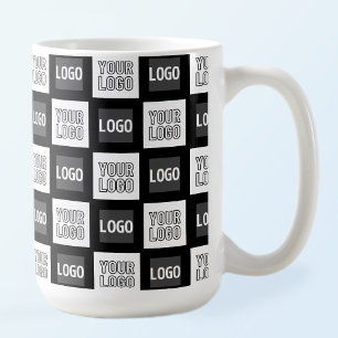 Herhalend patroon van twee logo's of afbeeldingen koffiemok