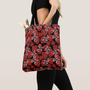 Herhalend salamander en rood lederen patroon draagtas