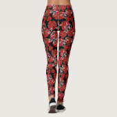 Herhalend salamander en rood lederen patroon leggings (Achterkant)