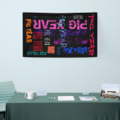 Herhalend Varkenspad Jaar 2019 Verticale Banner (Beurs)