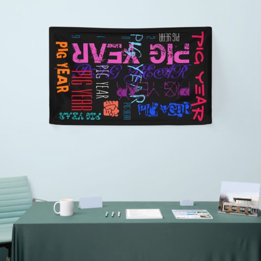 Herhalend Varkenspad Jaar 2019 Verticale Banner (Beurs)