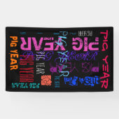 Herhalend Varkenspad Jaar 2019 Verticale Banner (Horizontaal)