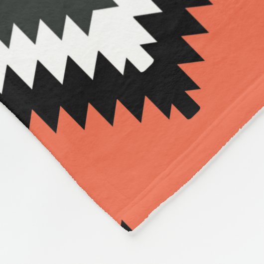 Herhalend zwart-wit Diamanten Patroon Fleece Deken (Hoek)