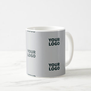 Herhalende logo's op grijze gradiënt (bewerkbare k koffiemok