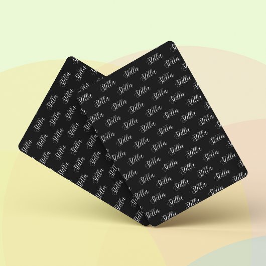 Herhalende Naam allover Zwart Pokerkaarten