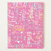 Herhalende naam en harten romantisch planner (Achterkant)