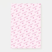 Herhalende naam met harten Schattige Girly Pink Post-it® Notes (Voorkant)