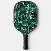 Herhalende naam over Hunter-Green Pickleball Paddle (Voorkant)