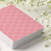 Herhalende Naam over Roze Tone Pokerkaarten